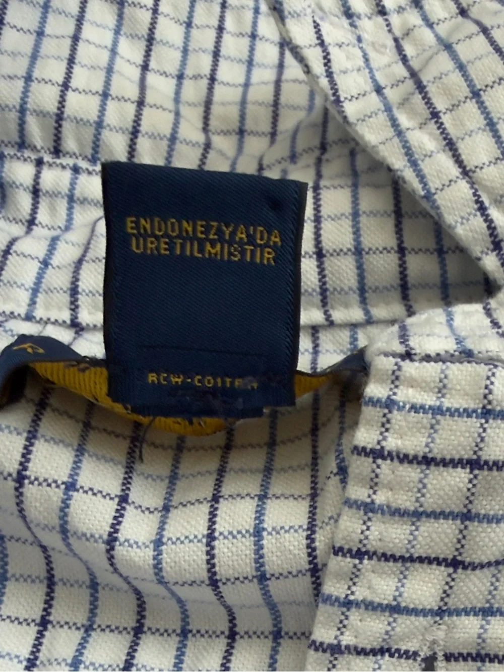 Ralph Lauren White and Blue Checked Button-Down Dress Shirt